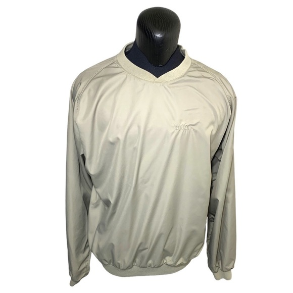 WILSON Vintage 90's Golf Tennis Windbreaker Sweater Long Sleeves Shirt Pockets L - Picture 1 of 14